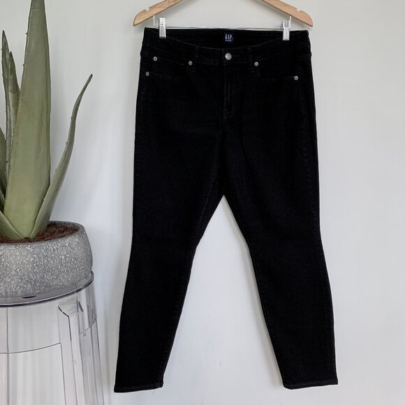 GAP Curvy True Skinny Jeans Black Mid Rise Sz 32 / 14 - Picture 6 of 10